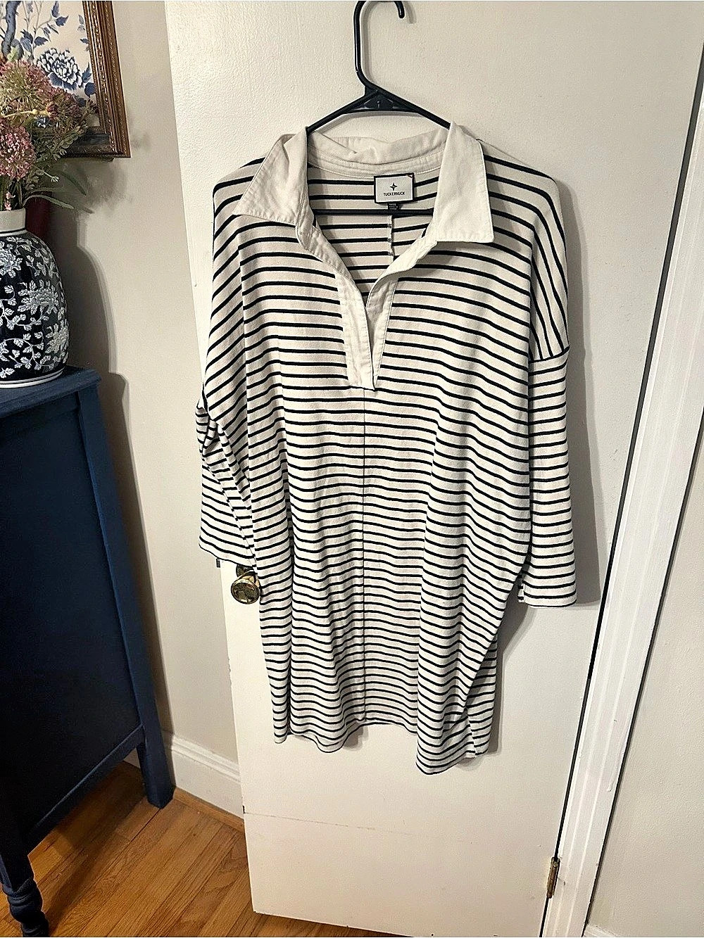 Tuckernuck Navy Stripe Ashton Knit Polo Dress, like new